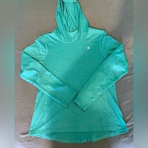 Champion Women's Teal Hoodie Sweatshirt